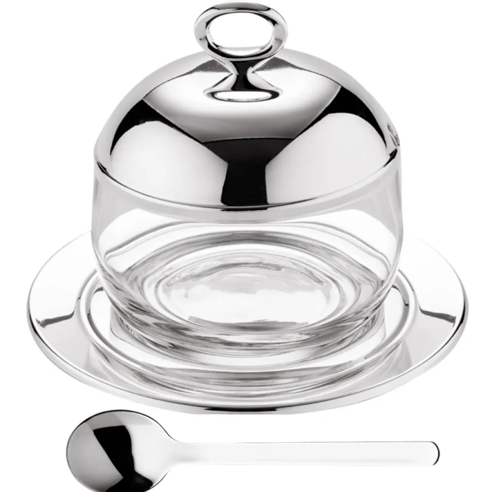 Marmeladenglas Kristallglas silber Jago Edzard D 10 cm