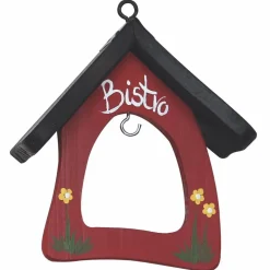 Meisenknödelhalter mit Dach Vogelvilla Höhe 20 cm rot