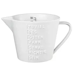Messbecher Räder Design Deko ZUVIEL DES GUTEN weiß Porzellan 700 ml
