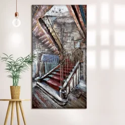 Metallbild 3D Mysterious Staircase 120×70 cm