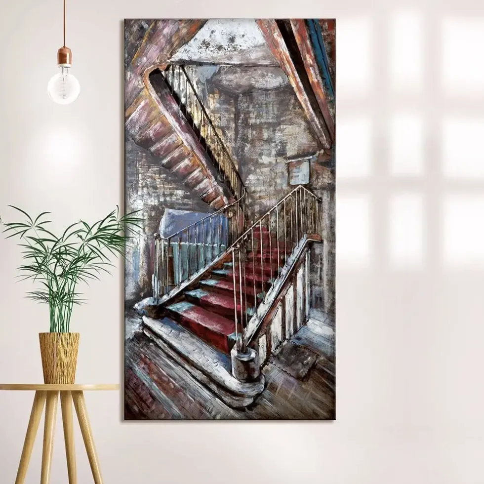 Metallbild 3D Mysterious Staircase 120×70 cm