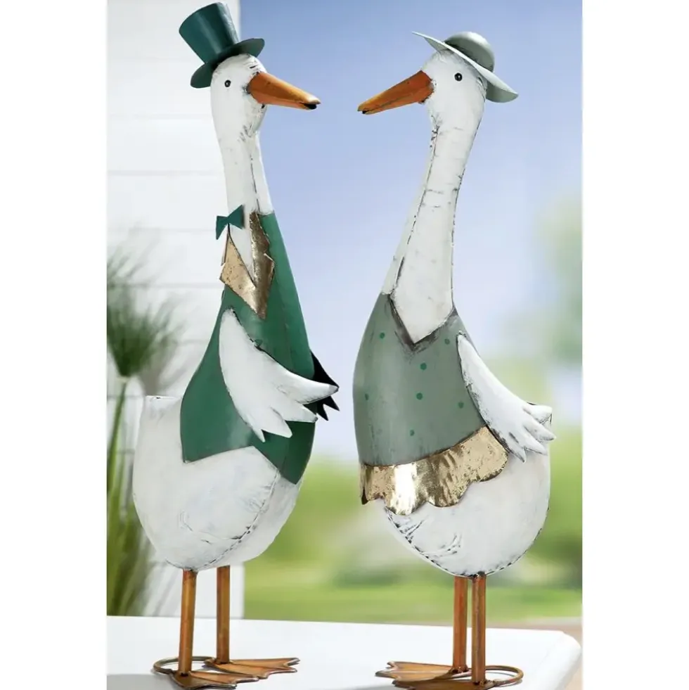 Metall Deko Figur Gans Gustav und Giesela Höhe 65 cm