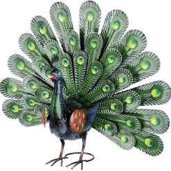 Metall Deko Figur Tier Pfau