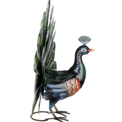 Metall Deko Figur Tier Pfau