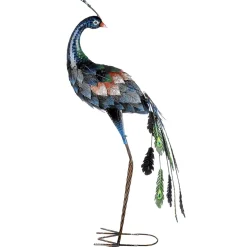 Metall Deko Figur Tier Pfau