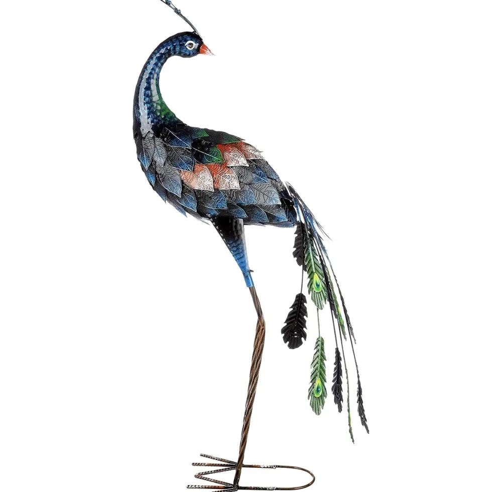 Metall Deko Figur Tier Pfau