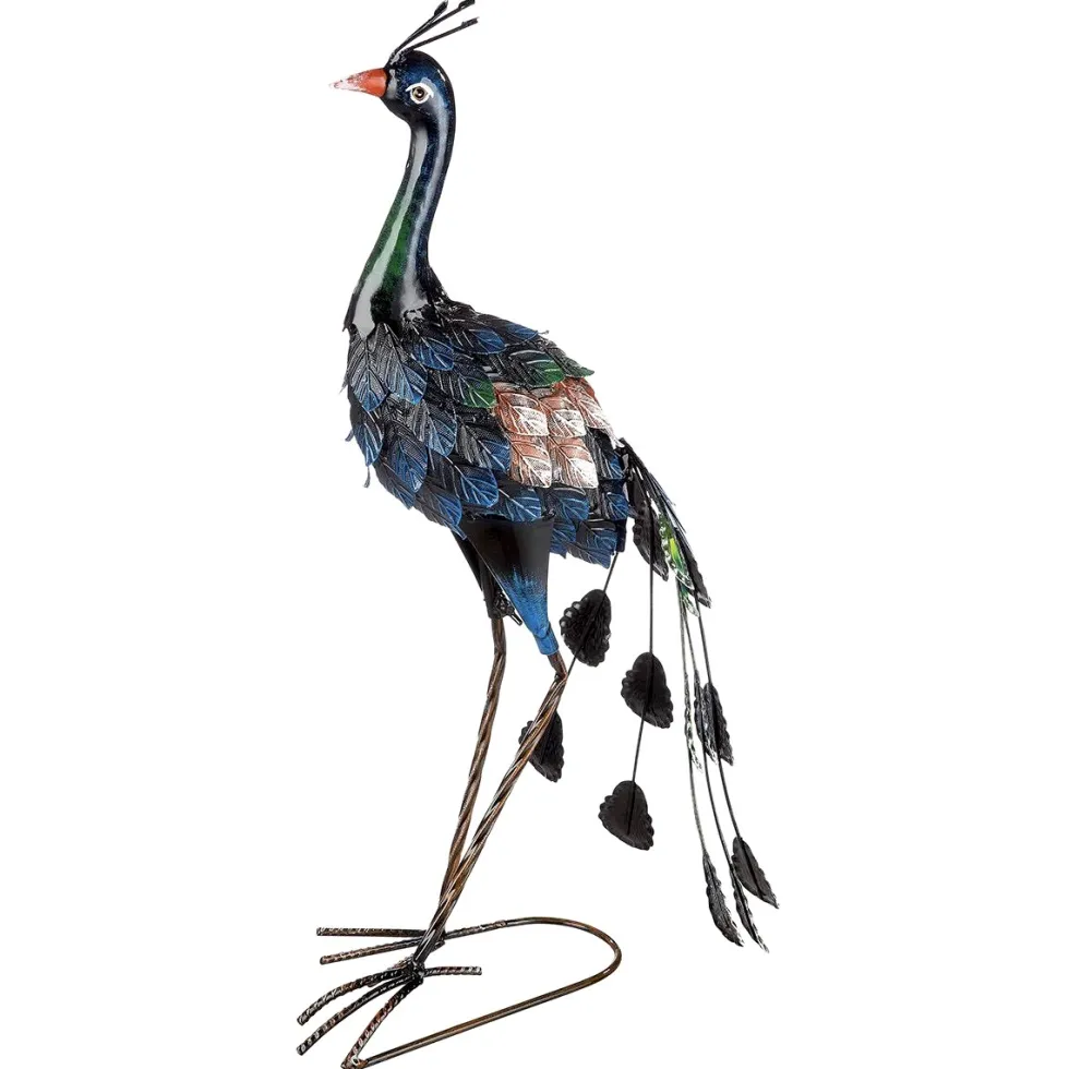 Metall Deko Figur Tier Pfau