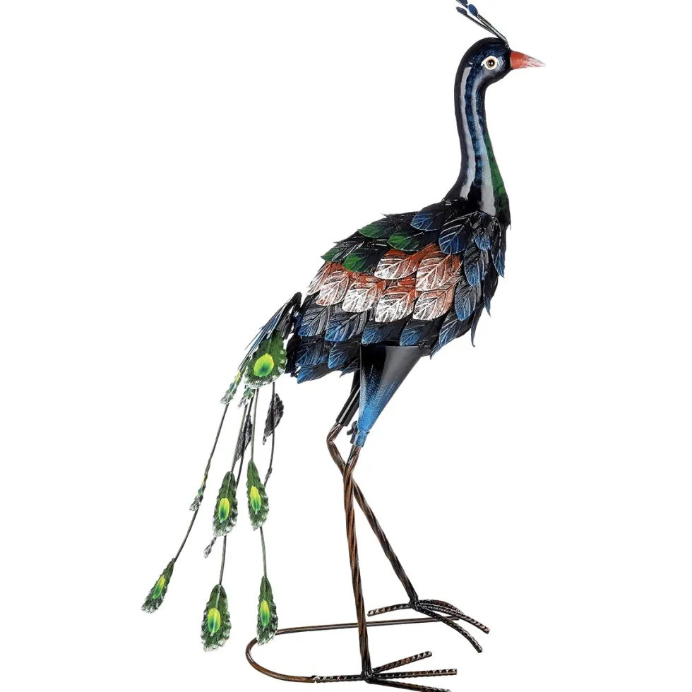 Metall Deko Figur Tier Pfau
