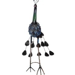 Metall Deko Figur Tier Pfau