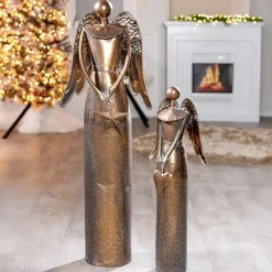 Metall Engel Figur Deko Elea mit Anhänger H 100 | 68 cm