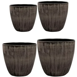 Metall Pflanzkübel XXL outdoor 4er Set Alisa grau
