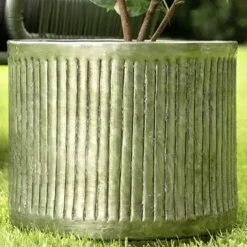 Metall Pflanzkübel XXL outdoor 4er Set Elna mintgrün