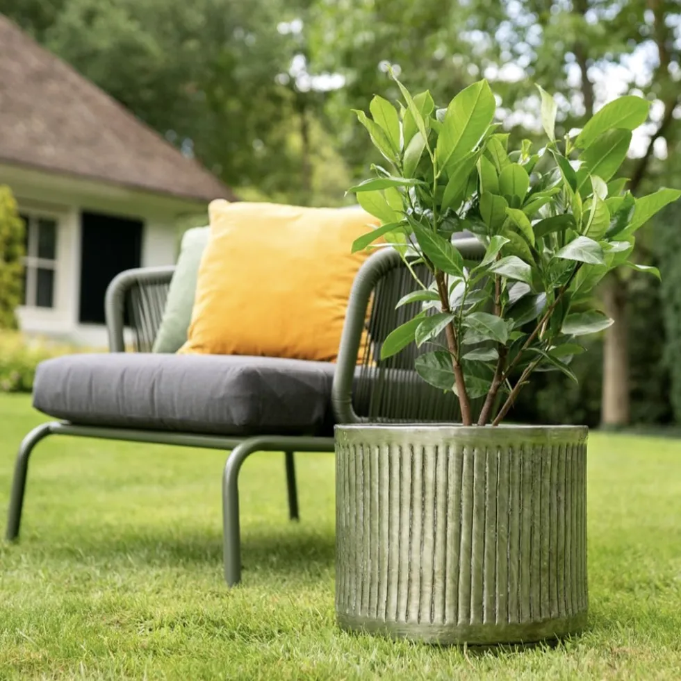 Metall Pflanzkübel XXL outdoor 4er Set Elna mintgrün