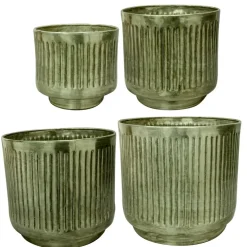 Metall Pflanzkübel XXL outdoor 4er Set Elna mintgrün