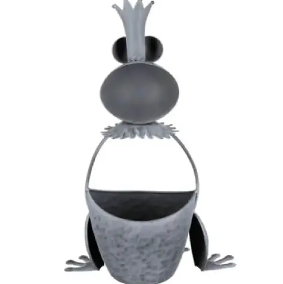 Metall Pflanztopf Froschkönig Deko