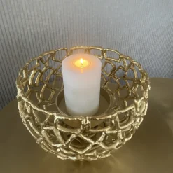 Metall Windlicht Varese gold Durchmesser 28 cm