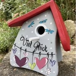Nistkasten Viel Glück verschiedene Farben Vogelvilla Höhe 23 cm