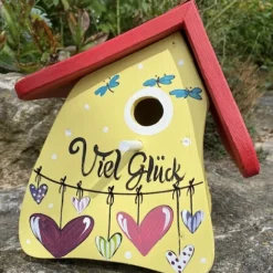 Nistkasten Viel Glück verschiedene Farben Vogelvilla Höhe 23 cm