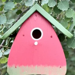 Nistkasten zum aufhängen AUENLAND rot Vogelvilla Höhe 23 cm