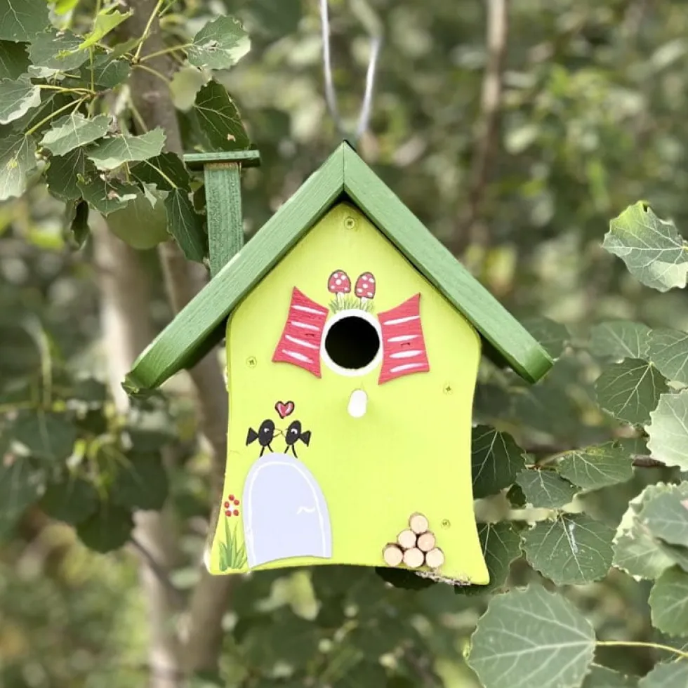 Nistkasten zum Aufhängen Waldhütte Vogelvilla Höhe 24 cm