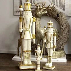 Nussknacker Figur Egon weiß gold Werner Voß