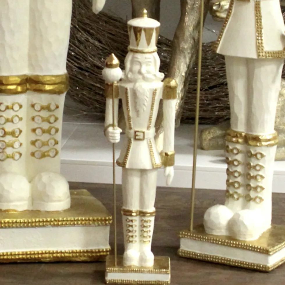Nussknacker Figur Egon weiß gold Werner Voß
