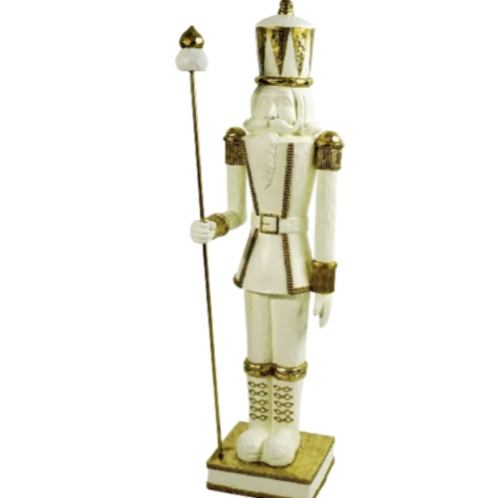Nussknacker Figur Egon weiß gold Werner Voß