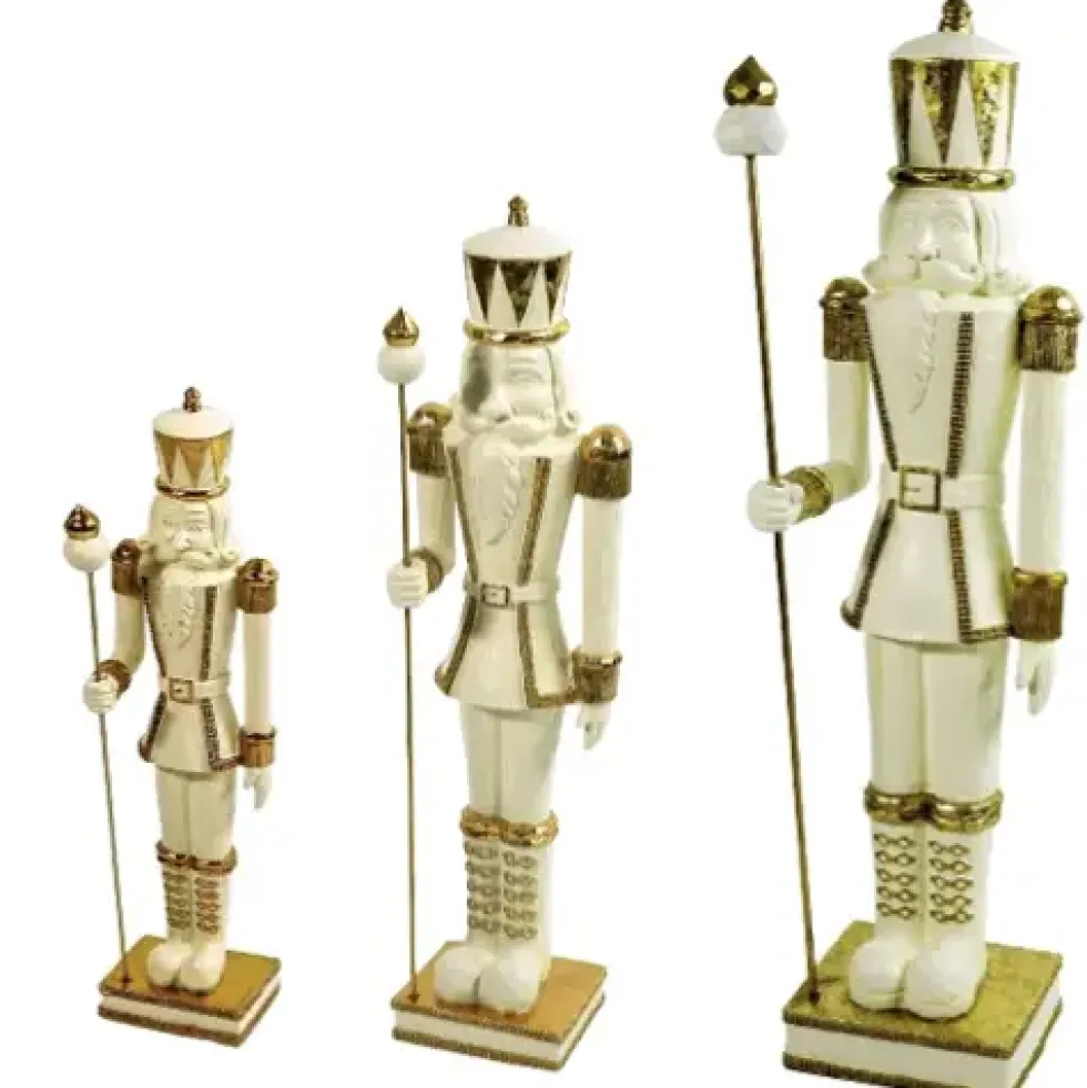 Nussknacker Figur Egon weiß gold Werner Voß