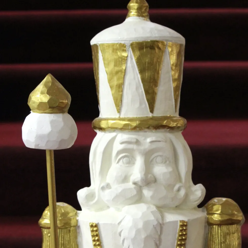 Nussknacker Figur Egon weiß gold Werner Voß