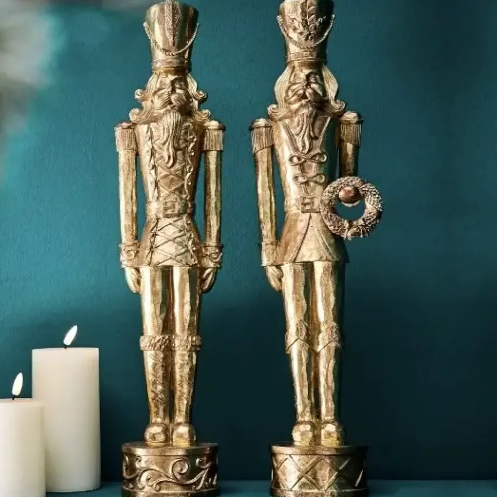 Nussknacker Figur gold Eugen Werner Voß Höhe 52 cm