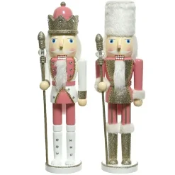 Nussknacker Figur PJOTR 2er Set Casablanca weiß rosa H 25 cm