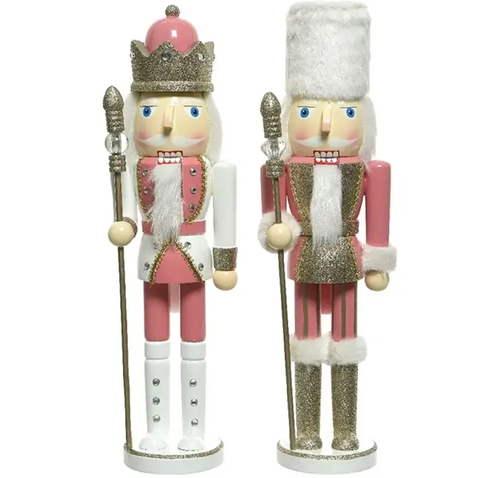 Nussknacker Figur PJOTR 2er Set Casablanca weiß rosa H 25 cm