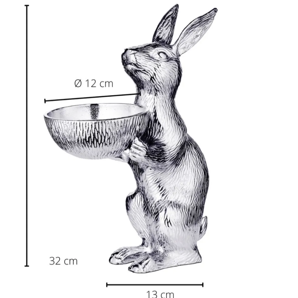 Osterdeko Hase mit Schale Bert Edzard Höhe 31 cm