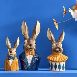 Osterdeko Hasenbüste mit Kragen Werner Voß Höhe 31 cm