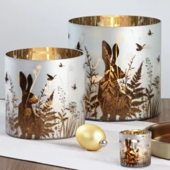 Osterdeko Windlicht Glas Venna Kaheku