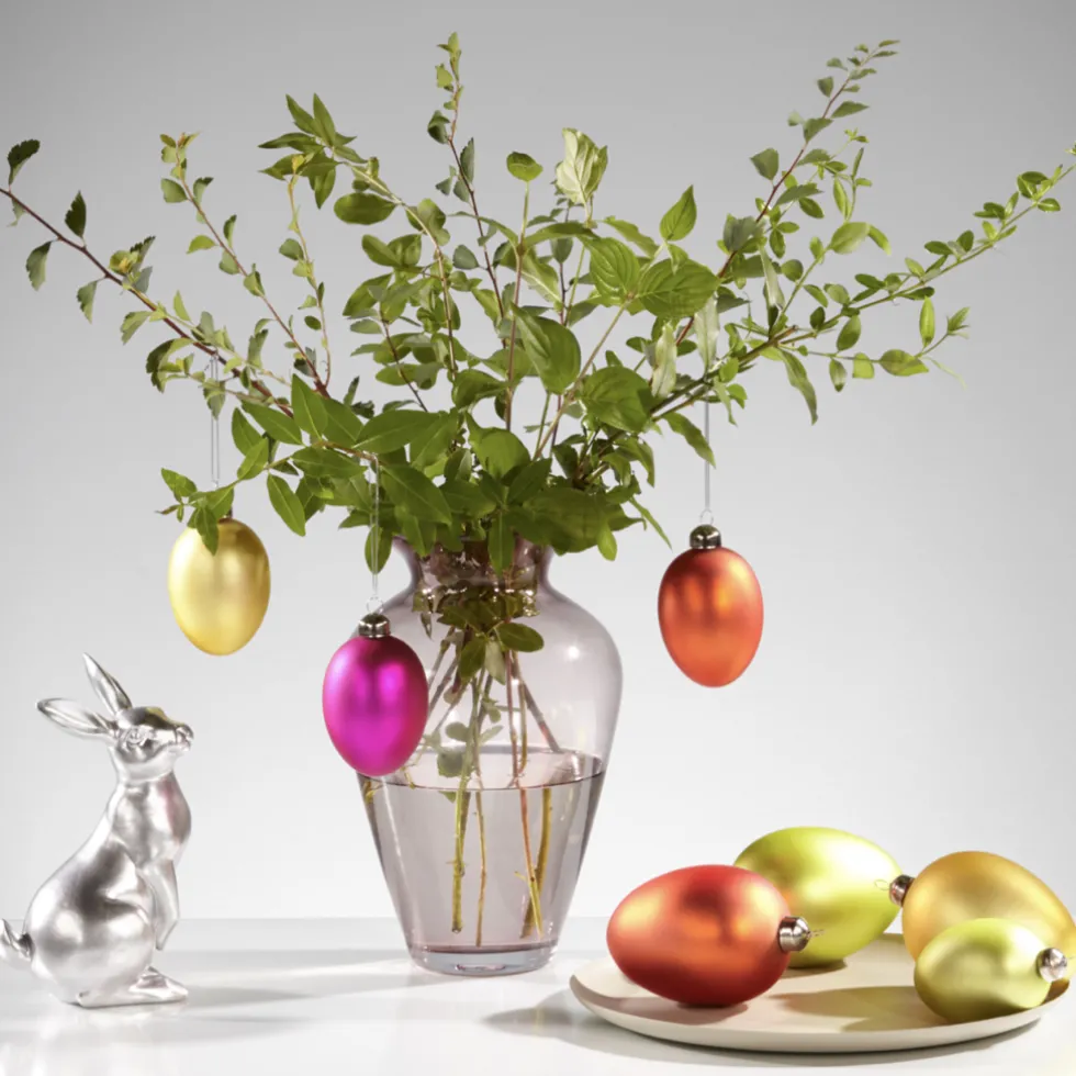 Ostereier zum Aufhängen 4er Set Rigo matt Kaheku