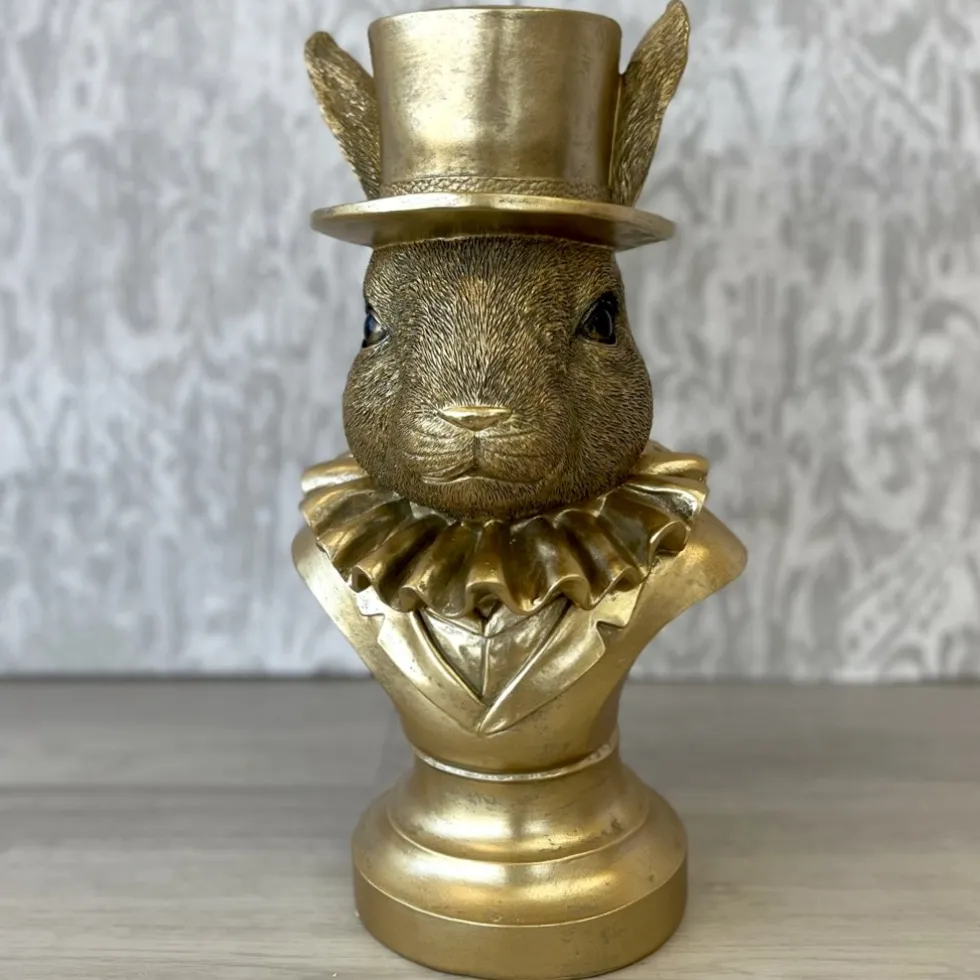 Osterhase Deko Hasenbüste gold Clayre & Eef Höhe 35 cm
