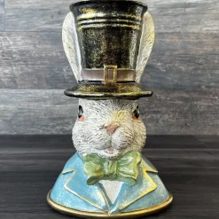 Osterhase Deko Hasenbüste Hase mit Zylinder Clayre & Eef H 29 cm