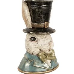 Osterhase Deko Hasenbüste Hase mit Zylinder Clayre & Eef H 29 cm