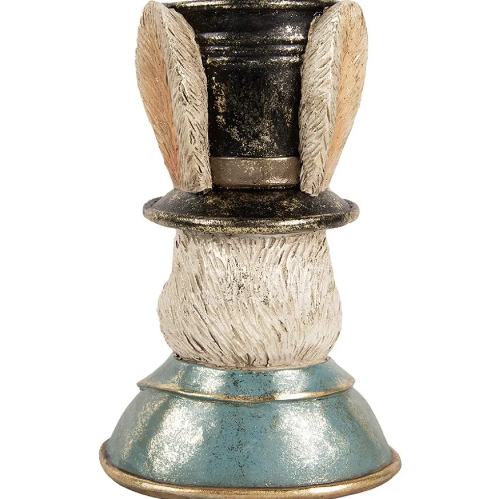 Osterhase Deko Hasenbüste Hase mit Zylinder Clayre & Eef H 29 cm