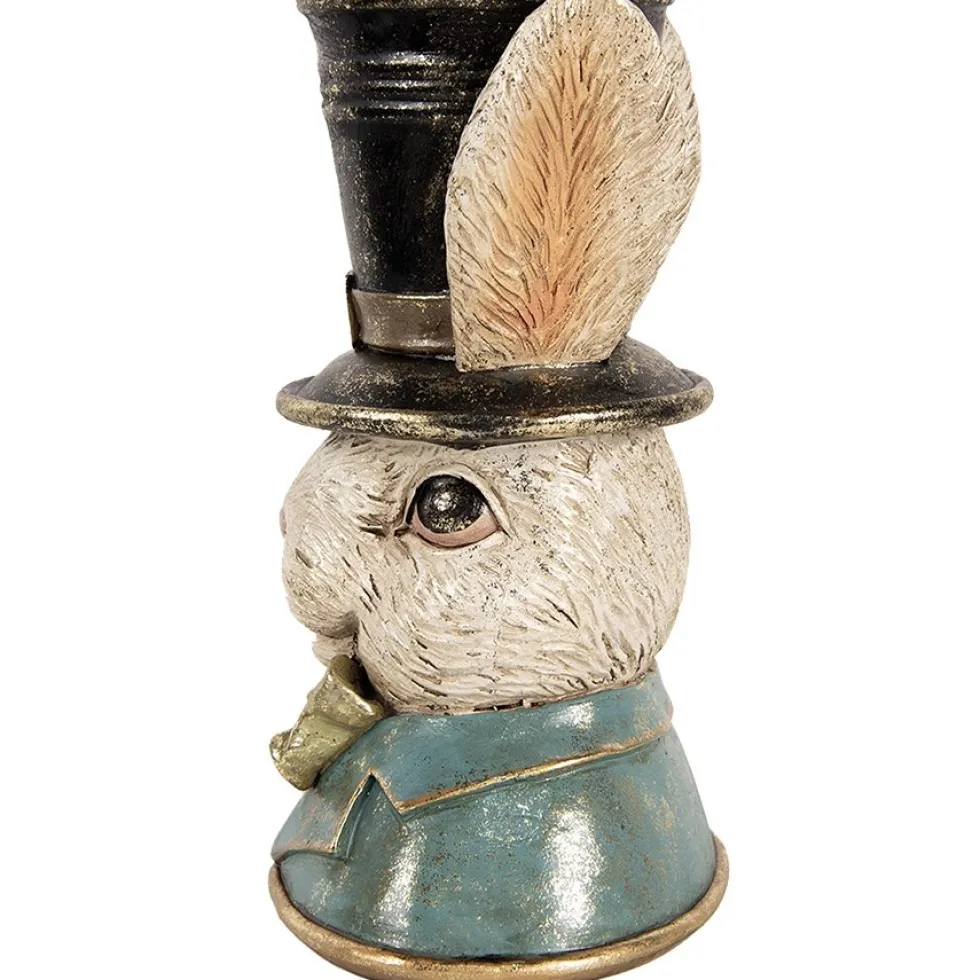 Osterhase Deko Hasenbüste Hase mit Zylinder Clayre & Eef H 29 cm