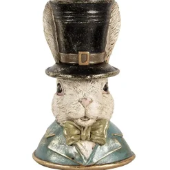 Osterhase Deko Hasenbüste Hase mit Zylinder Clayre & Eef H 29 cm
