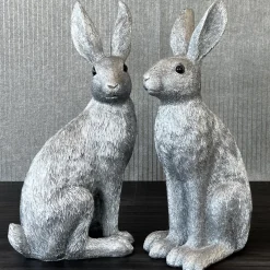 Osterhasen Deko 2er Set Paxino silber Kaheku