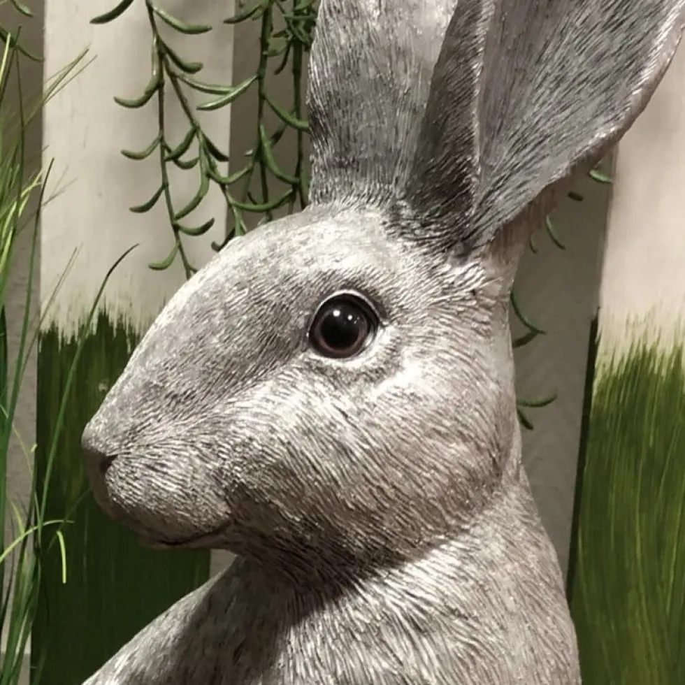 Osterhasen Deko 2er Set Paxino silber Kaheku