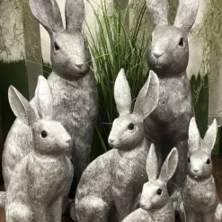 Osterhasen Deko 2er Set Paxino silber Kaheku