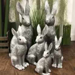Osterhasen Deko 2er Set Paxino silber Kaheku