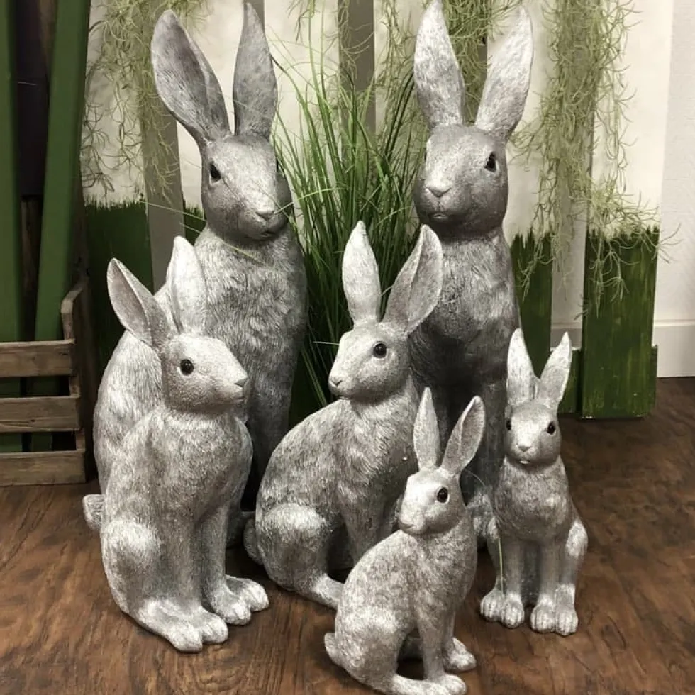Osterhasen Deko 2er Set Paxino silber Kaheku