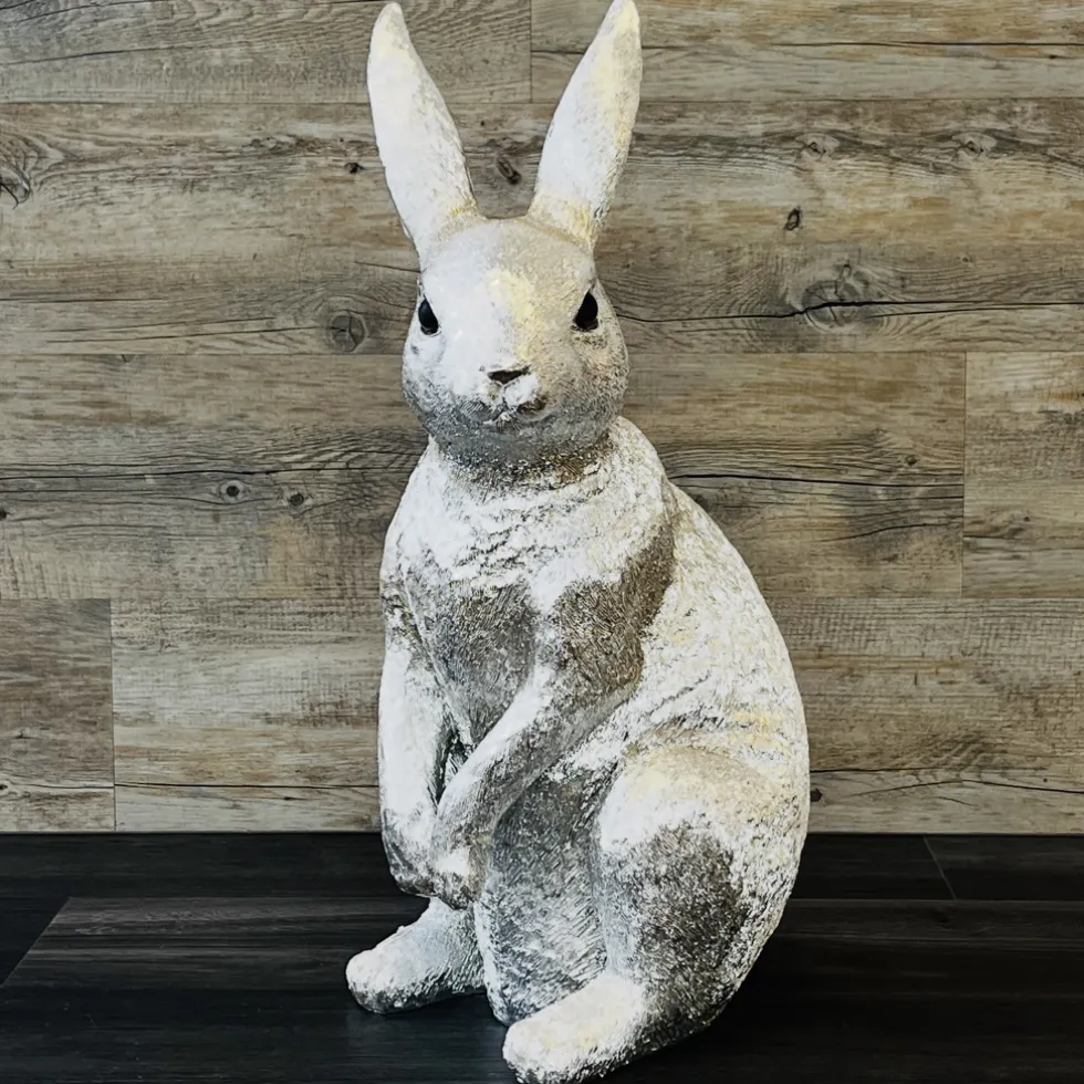 Osterhasen Deko Figur Gatsby silber Höhe 58 cm