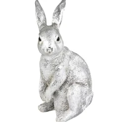 Osterhasen Deko Figur Gatsby silber Höhe 58 cm
