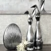 Osterhasen Deko Scratchy silber oder Osterei silber Eggy Casablanca